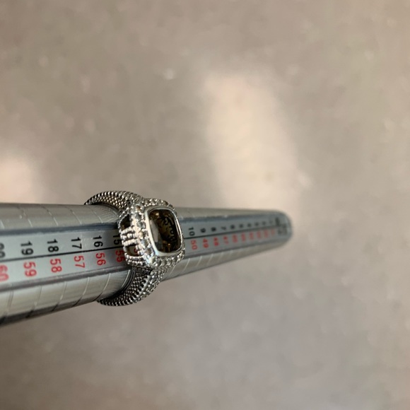 Judith Ripka Smokey quartz, CZ -sterling silver size 7 ring - Picture 6 of 9